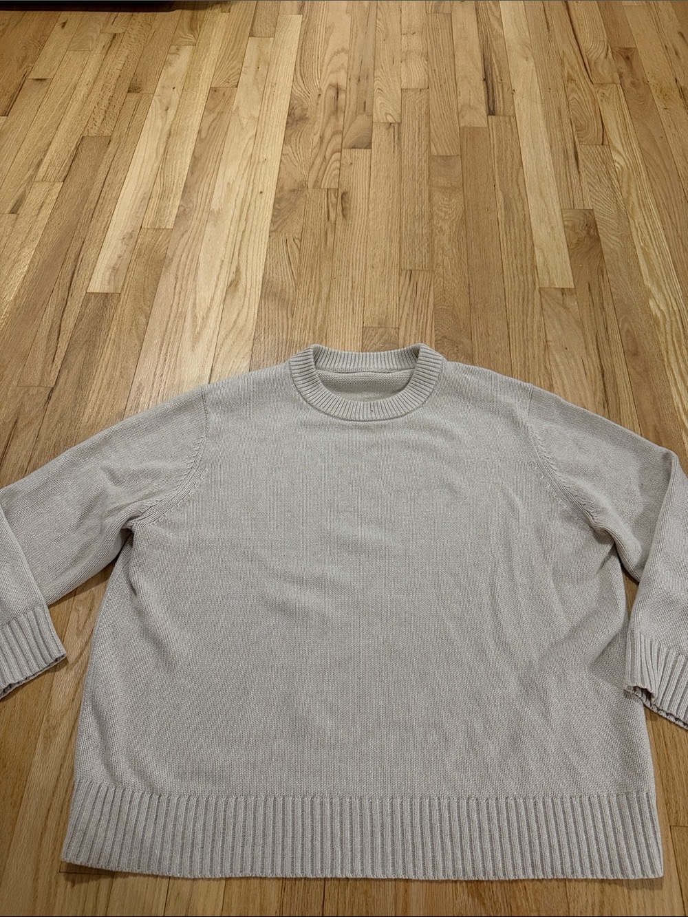 Jenni Kayne Tan Cotton Cashmere Crewneck Sweater Sz L